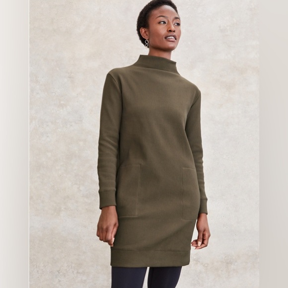 Garnet Hill Organic-Cotton Ribbed Dress - Picture 2 of 13